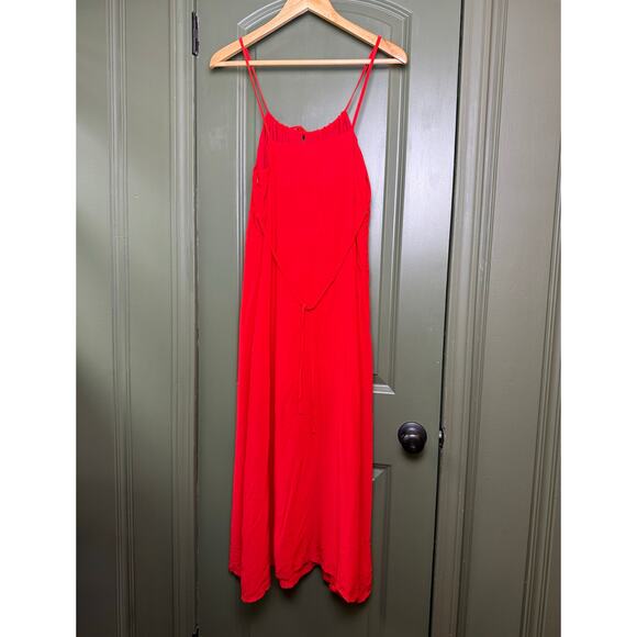 NWT Emerson Fry Tuckernuck Amy Sundress Grenadine Milkmaid Midi Dress Red Large - Picture 6 of 10